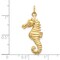 10K Yellow Gold Seahorse Charm Ocean Life Jewelry 30mm x 13mm
